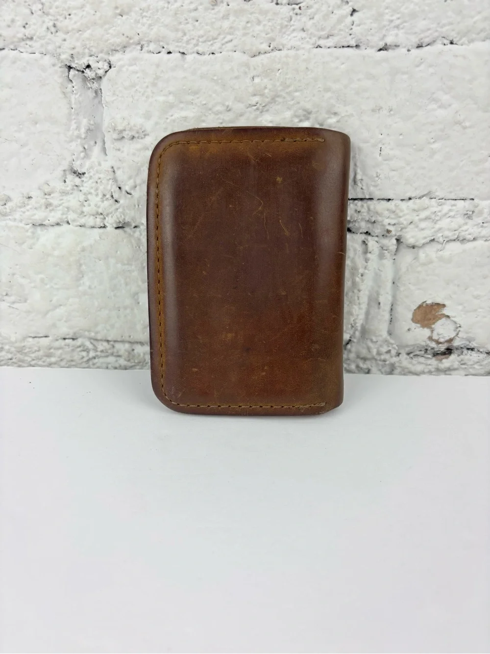 Origin The Raw Edge Bi Fold Wallet Brown Leather